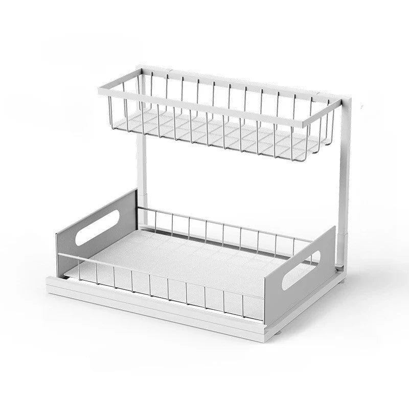 Metall-Organizer unter Spüle 2-Ebenen Rostfrei