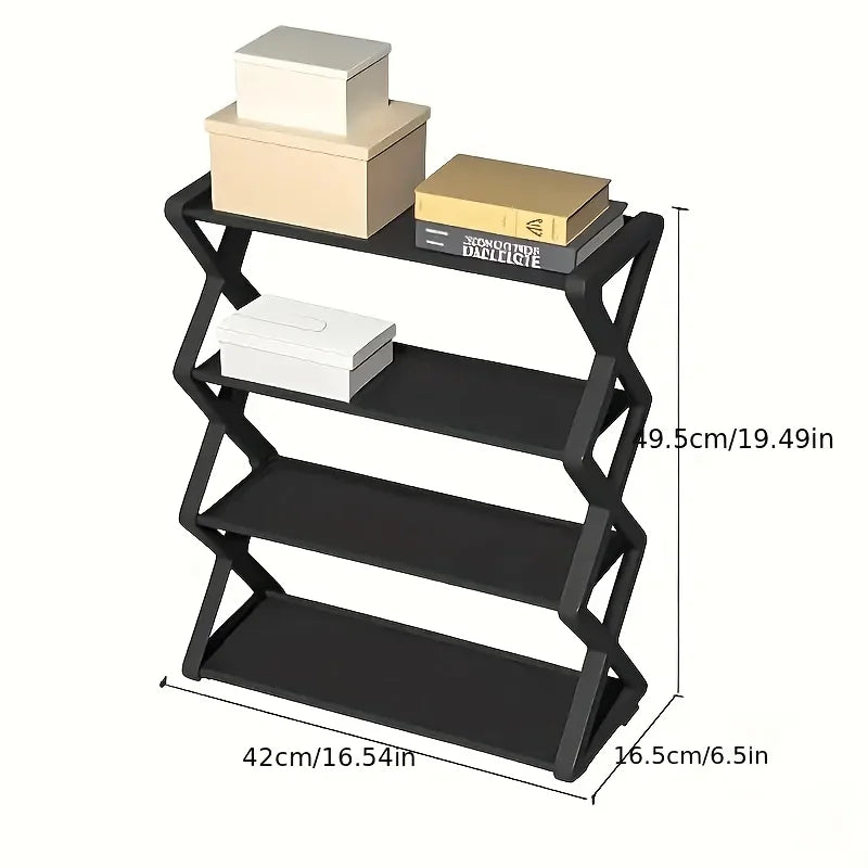 Klappbares Schuhregal 4-Ebenen X-Frame