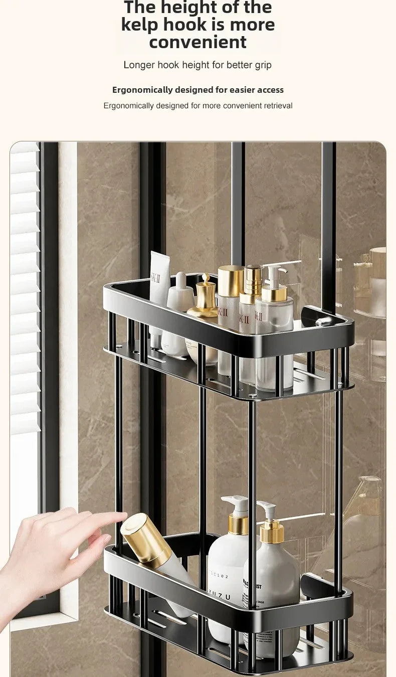 Wand-Badregal für Dusche 1/2-Ebenen Ohne Bohren