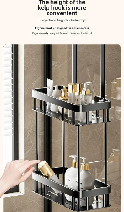 Wand-Badregal für Dusche 1/2-Ebenen Ohne Bohren