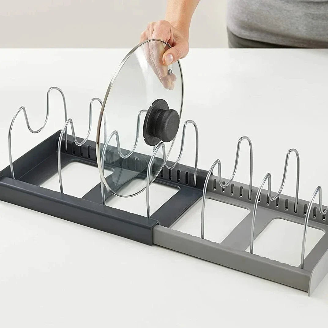 Teleskop-Deckelhalter für Töpfe und Pfannen mit 7 Fächern