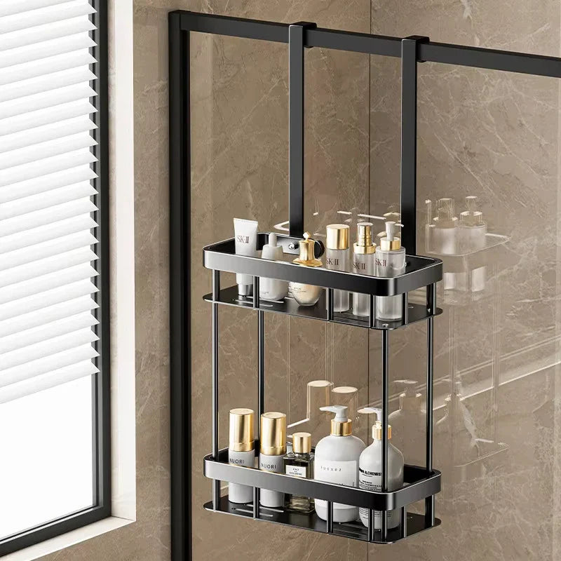 Wand-Badregal für Dusche 1/2-Ebenen Ohne Bohren