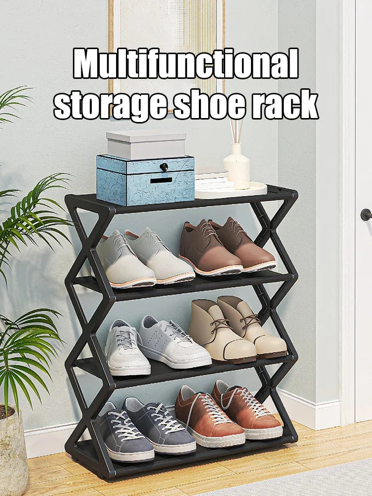 Klappbares Schuhregal 4-Ebenen X-Frame