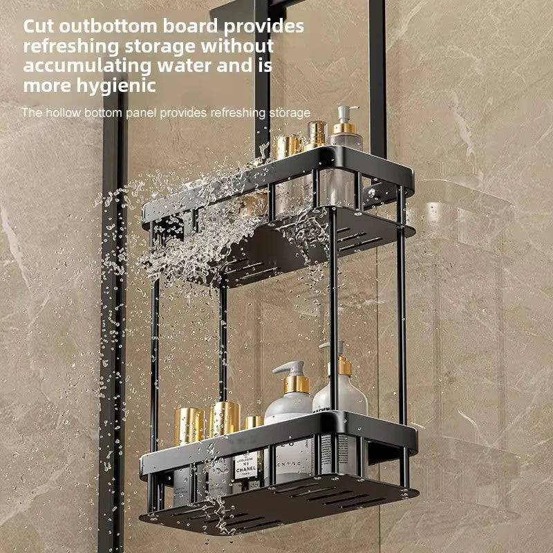 Wand-Badregal für Dusche 1/2-Ebenen Ohne Bohren