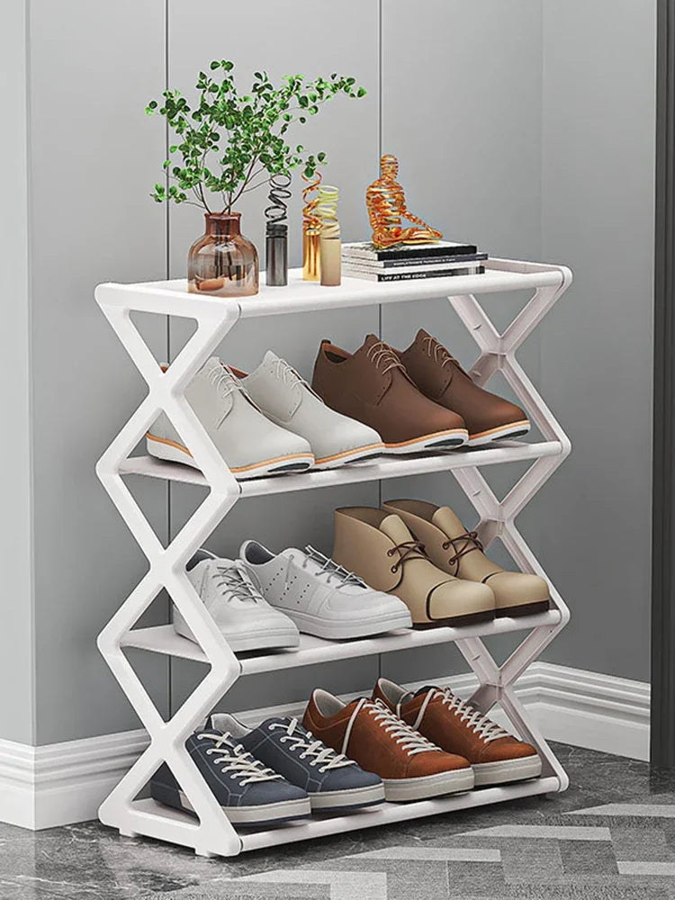 Klappbares Schuhregal 4-Ebenen X-Frame