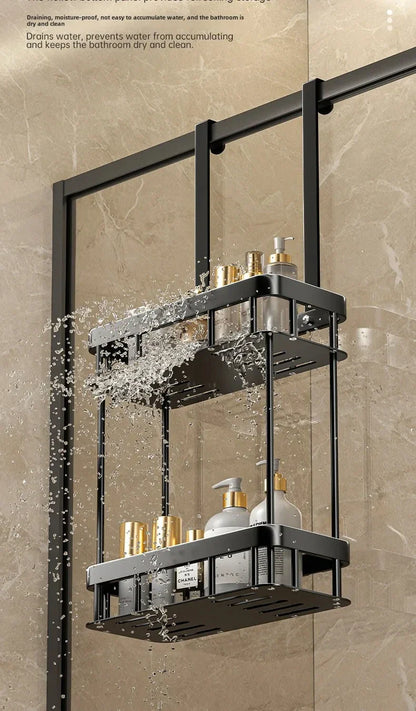 Wand-Badregal für Dusche 1/2-Ebenen Ohne Bohren