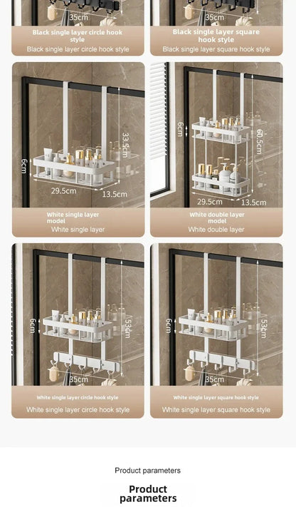 Wand-Badregal für Dusche 1/2-Ebenen Ohne Bohren