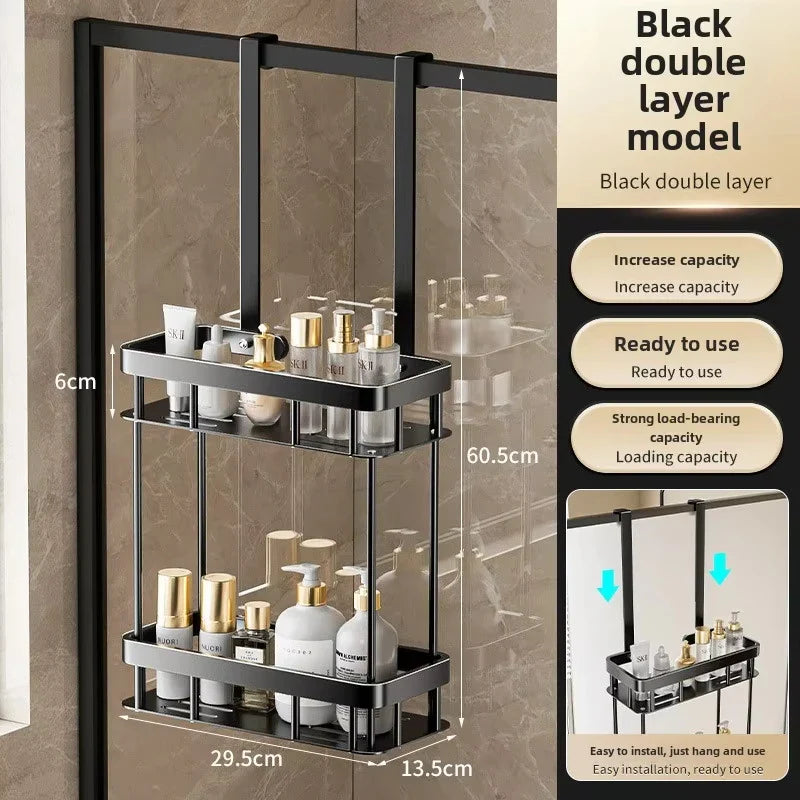 Wand-Badregal für Dusche 1/2-Ebenen Ohne Bohren